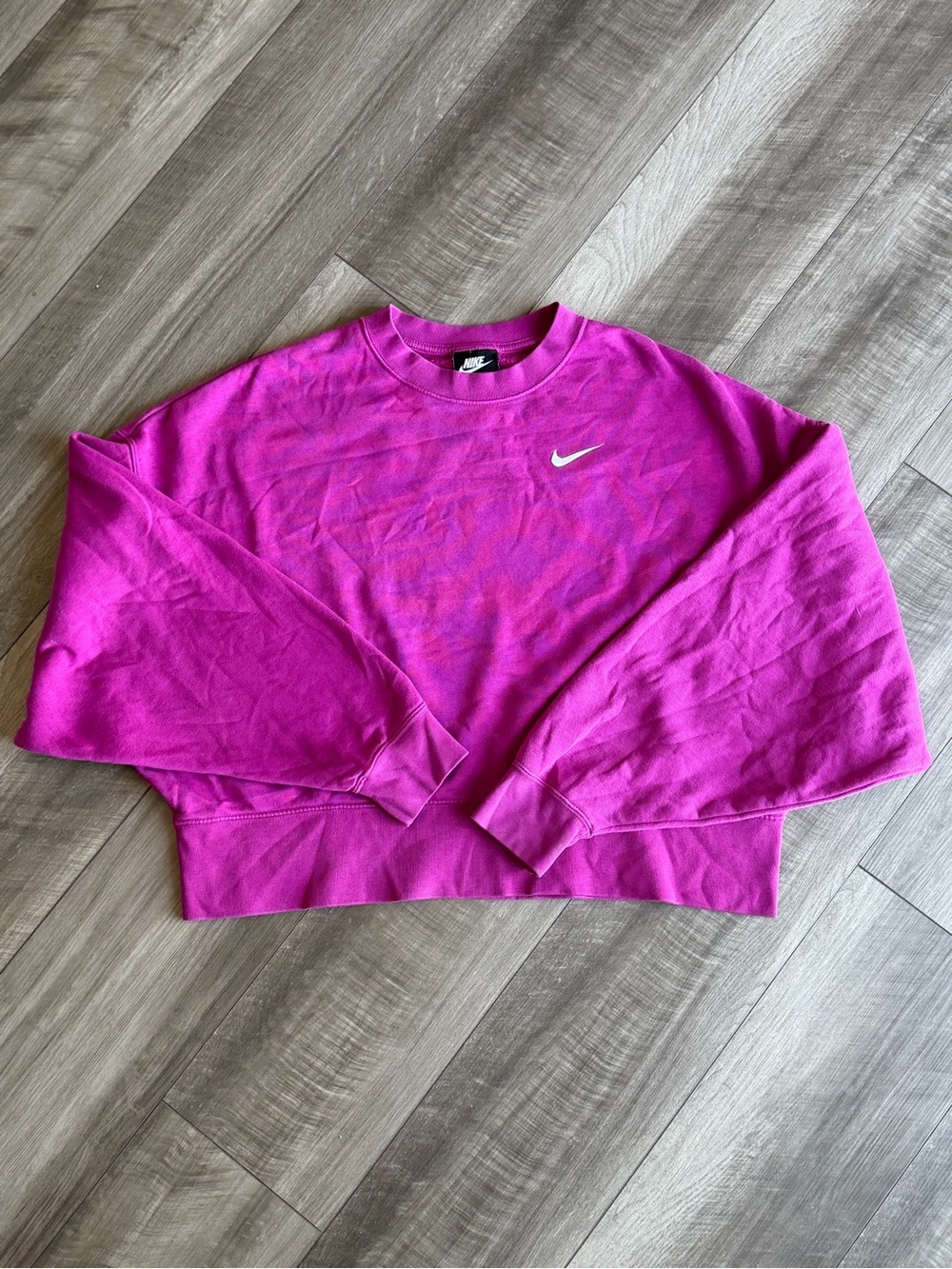 Nike Fuchsia Phoenix Fleece Women’s Sz XS Oversized Cropped Crewneck Sweatshirt